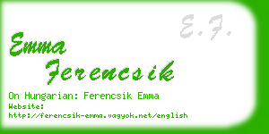 emma ferencsik business card